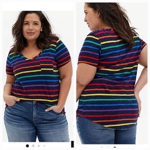 Torrid Rainbow Pocket Tee 5x